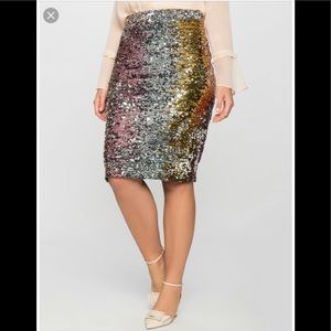 Sequined pencil skirt